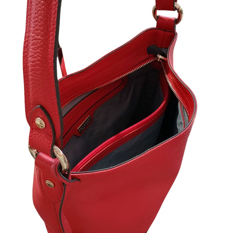 Sac dame POURCHET Paris rouge 73207 ouvert