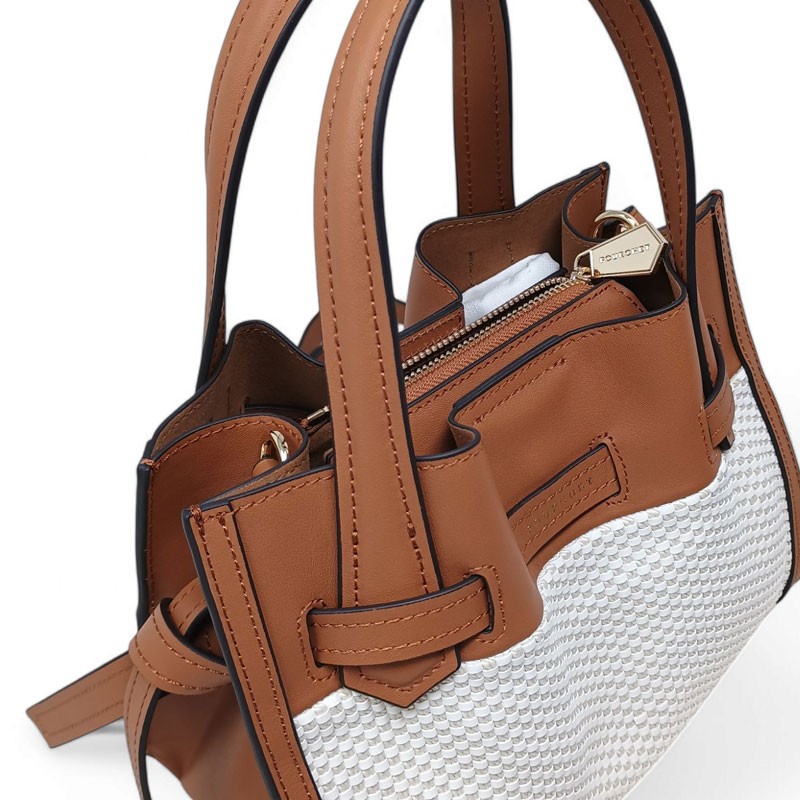 Sac Dame POURCHET 2025 blossom toile marron detail