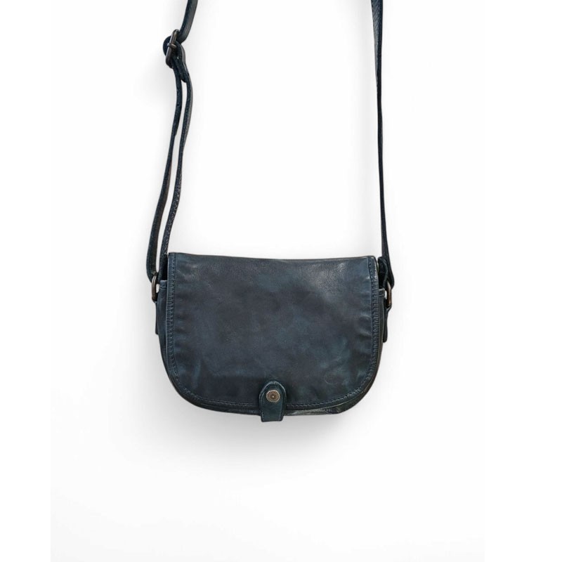 G CONTI mini sac travers dame cuir souple marine face