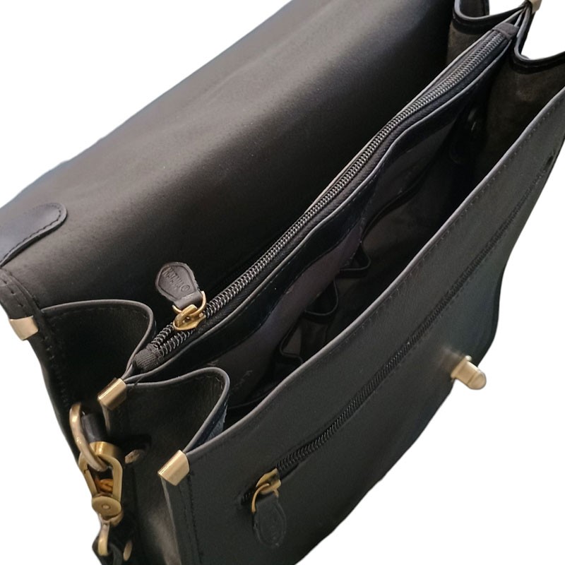 Sac format a4 vertical homme noir intérieur