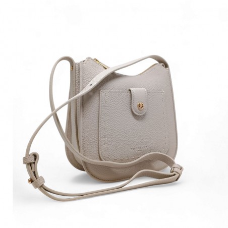 Sac bandoulière POURCHET ligne Bride soft beige face Sac bandoulière POURCHET ligne Bride soft beige face