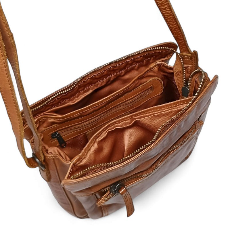 Petit sac Gianni CONTI multipoches 4203379 marron ouvert