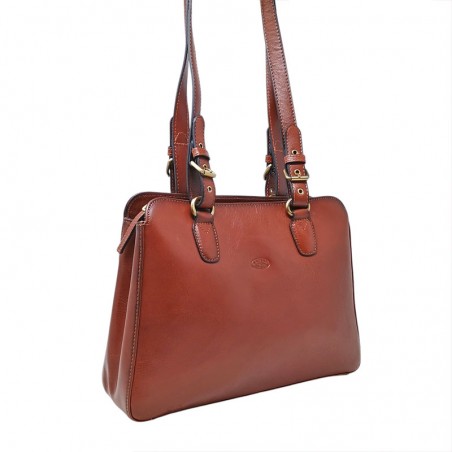 Sac épaule long KATANA marron face Sac épaule long KATANA marron face