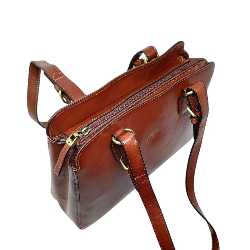 Sac épaule long KATANA marron ouvert 82366