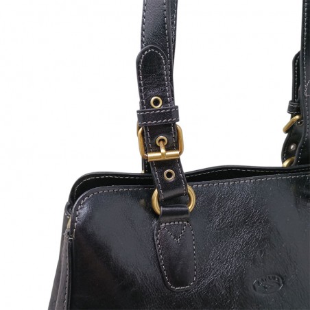 Sac épaule long KATANA noir detail boucle Sac épaule long KATANA noir detail boucle