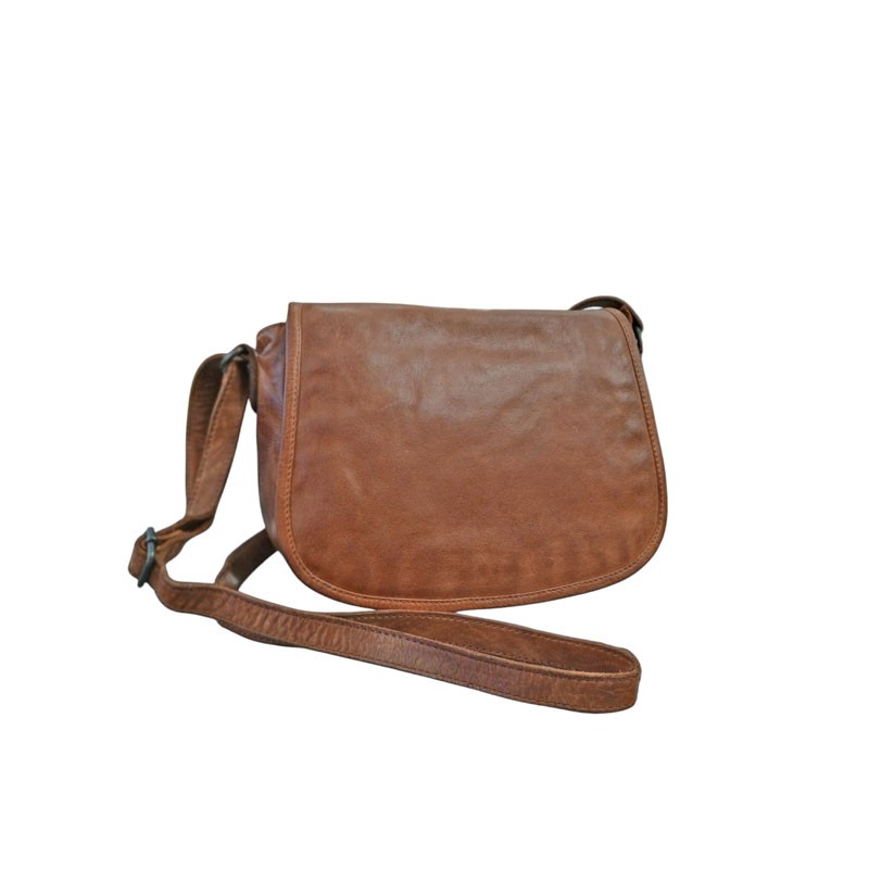 Besace à rabat GIANNI CONTI 4203772 marron vue de face