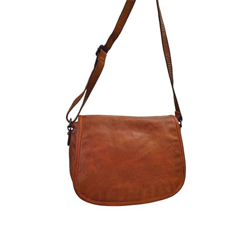 Besace à rabat GIANNI CONTI 4203772 marron vue de face