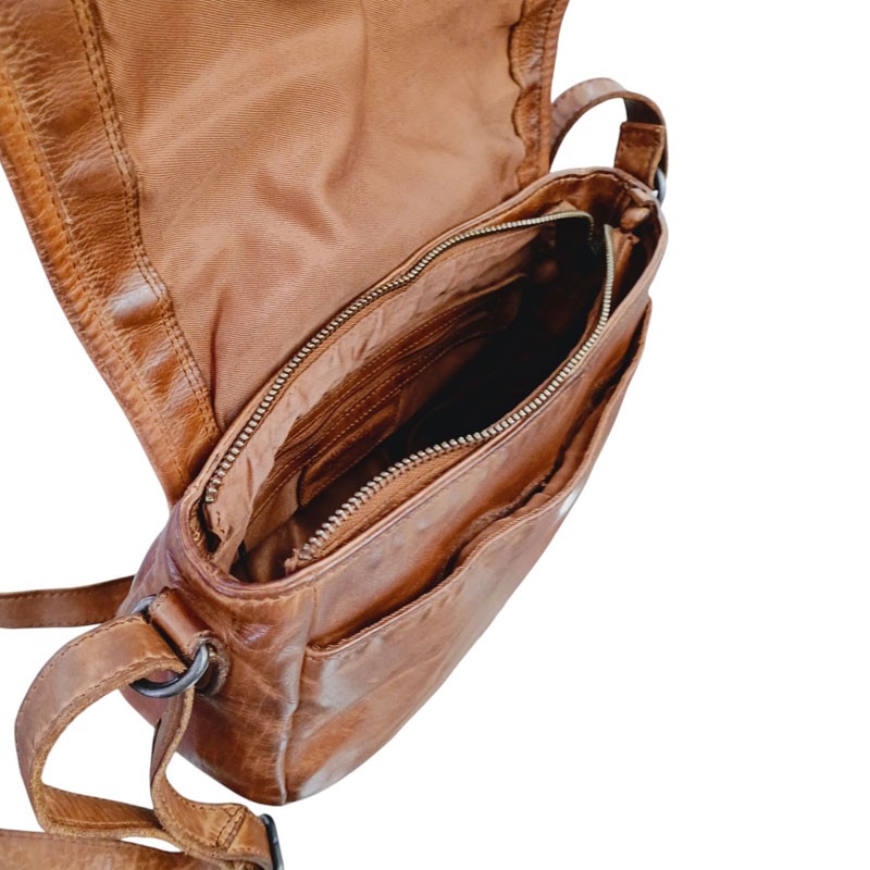 Besace à rabat GIANNI CONTI 4203772 marron vue ouvert