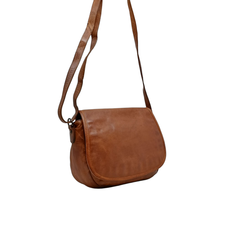 Besace à rabat GIANNI CONTI 4203772 marron vue de face