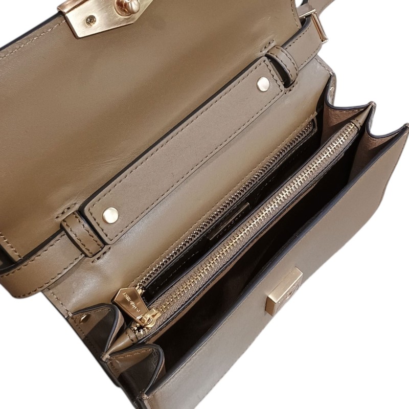 Pourchet sac ANjou petit taille kaki ouvert