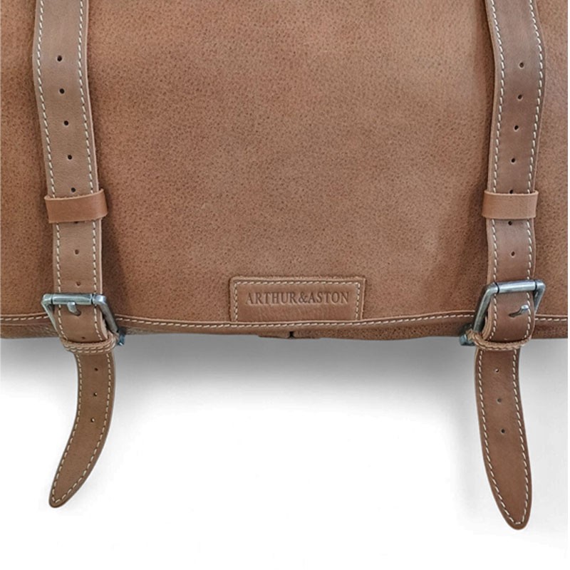 Sac Rabat MARCO grande taille cognac details