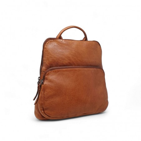 Sac a dos femme cuir CONTI 4216223 marron face Sac a dos femme cuir CONTI 4216223 marron face