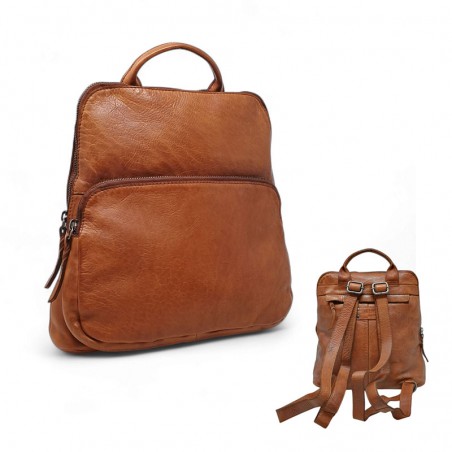 Sac a dos femme cuir CONTI 4216223 marron duo Sac a dos femme cuir CONTI 4216223 marron duo