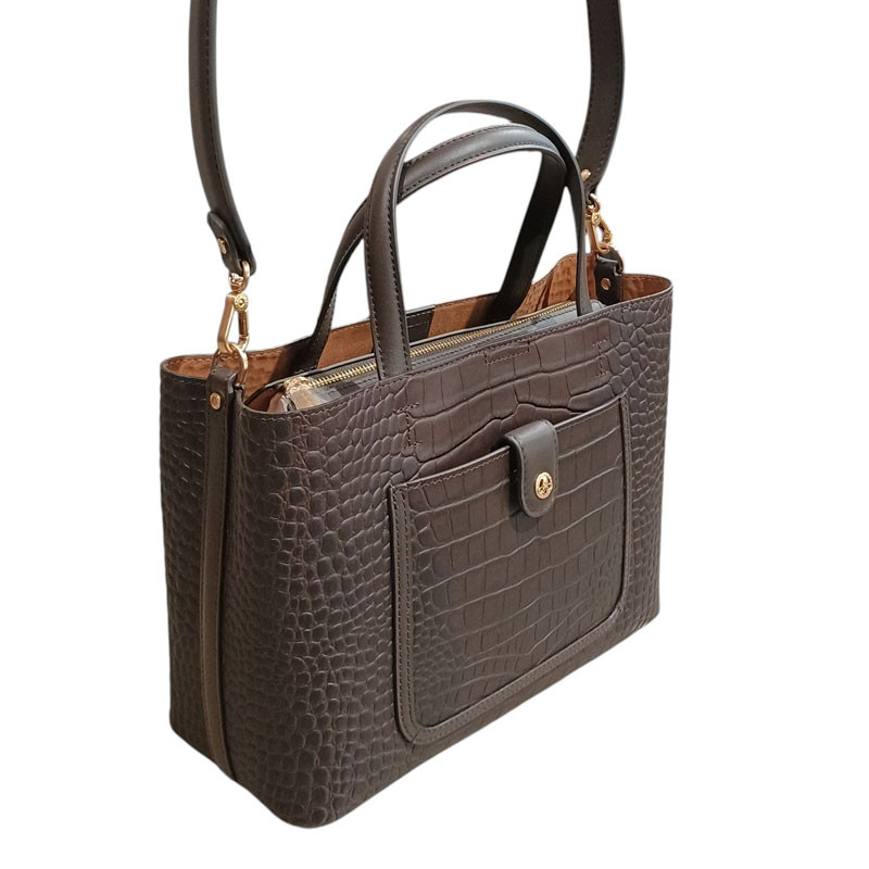 Sac main dame Pourchet Bride croco 25117 bandoulière
