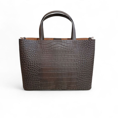 Sac main dame Pourchet Bride croco 25117 dos Sac main dame Pourchet Bride croco 25117 dos