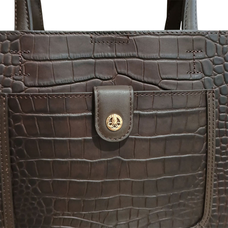 Sac main dame Pourchet Bride croco 25117 detail2