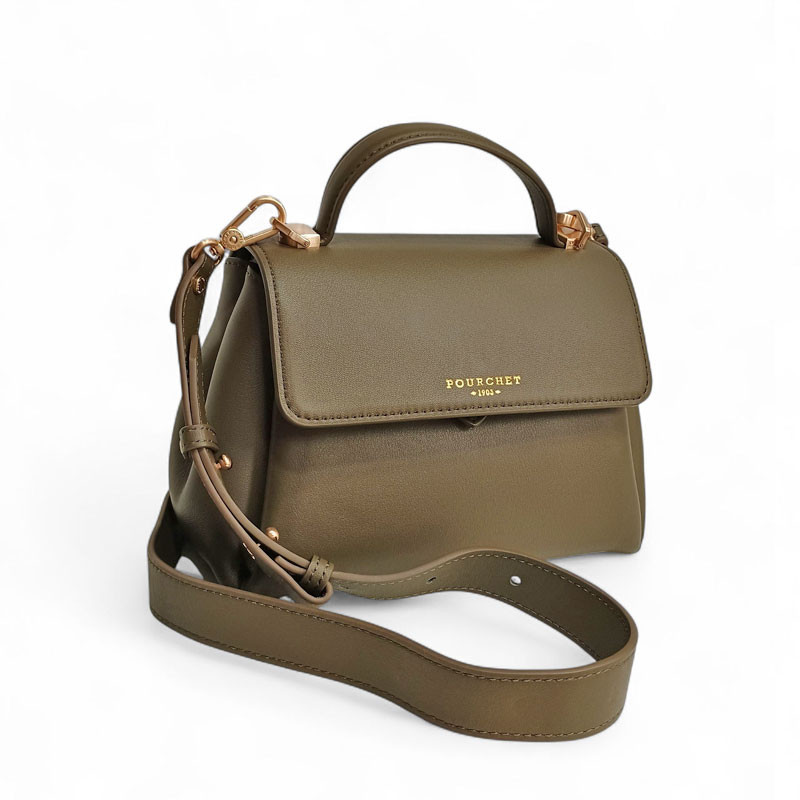 Pourchet sévigné mm 25096 porté main  kaki bandoulière