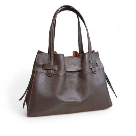 GRAND SAC BLOSOOM Pourchet marron dos