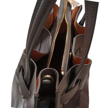 GRAND SAC BLOSOOM Pourchet marron ouvert