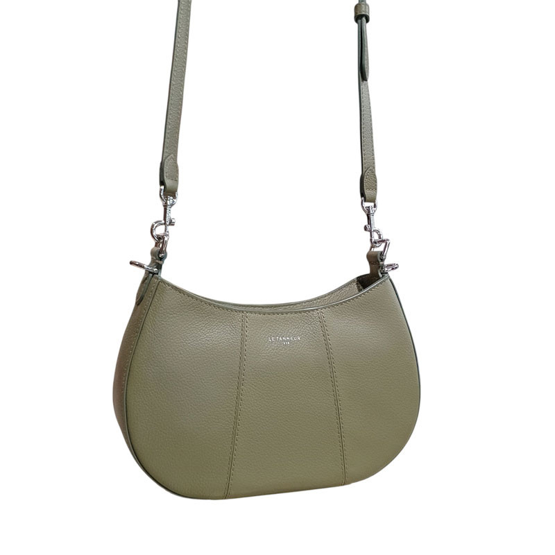 Petit sac demi lune Le Tanneur jet1050 tilleul face