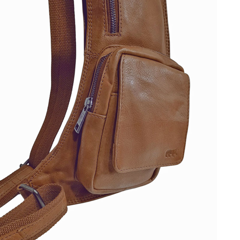 Bear design Sac Body bag 1817 cognac poche avant