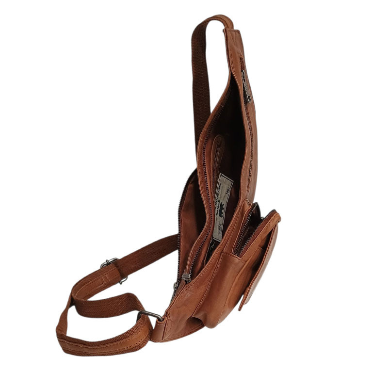 Bear design Sac Body bag 1817 cognac ouvert
