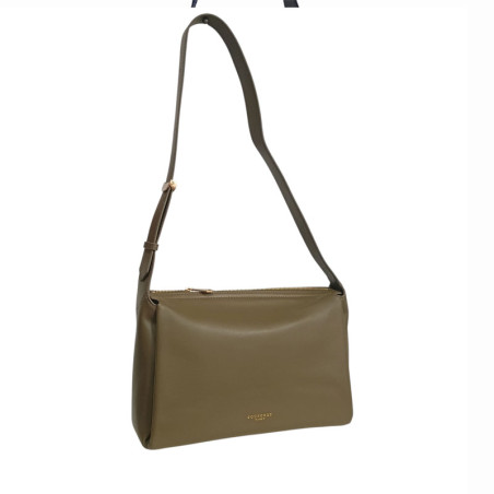 POURCHET grand sac épaule sévigné 25093 kaki face POURCHET grand sac épaule sévigné 25093 kaki face