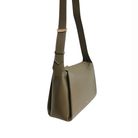 POURCHET grand sac épaule sévigné 25093 kaki coté2 POURCHET grand sac épaule sévigné 25093 kaki coté2