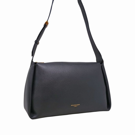 POURCHET grand sac épaule sévigné 25093 noir face POURCHET grand sac épaule sévigné 25093 noir face
