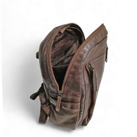 GIANNI CONTI sac à dos PETIT 4203323 CHOCO ouvert GIANNI CONTI sac à dos PETIT 4203323 CHOCO ouvert