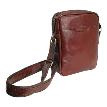 G. HENON Sac homme bandoulière VERONE 2253 marron foncé