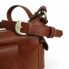 Sac baguette en cuir, à poches POURCHET 26016 marron photo détail