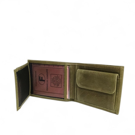 Portefeuille 12cm à l'italienne 5940 kaki identité