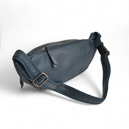 KAT81681 Grand sac banane homme en cuir marine dos
