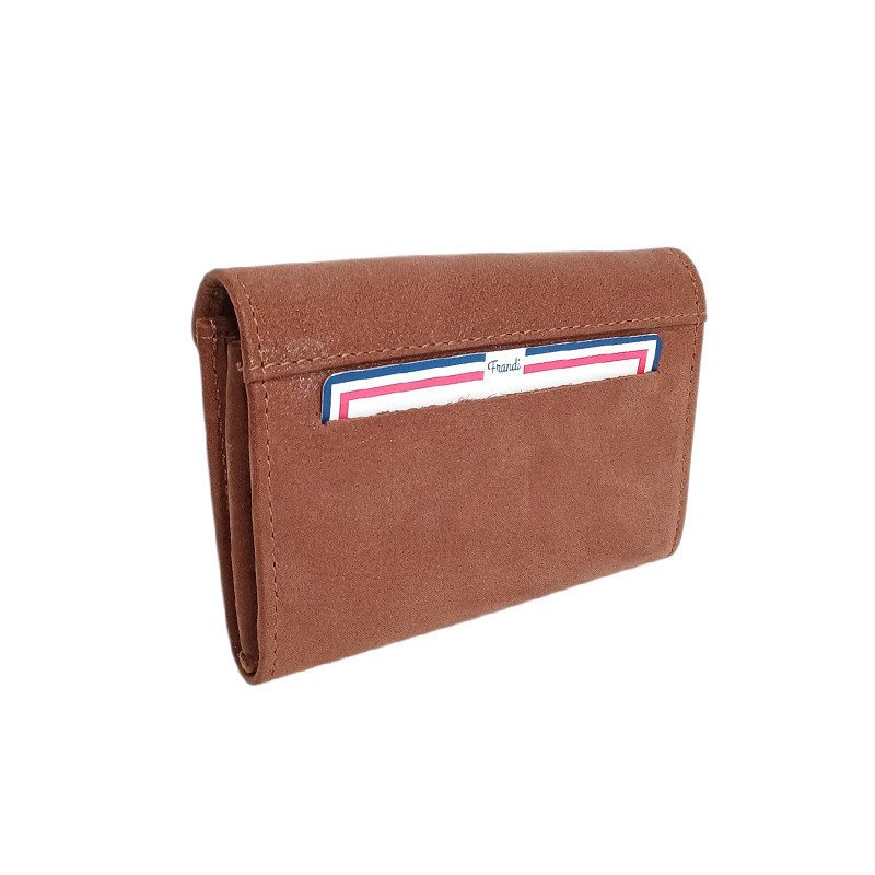 Petit porte monnaie Dame FRANDI glitter marron dos