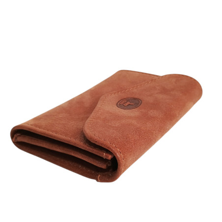 Petit porte monnaie Dame FRANDI glitter marron plat