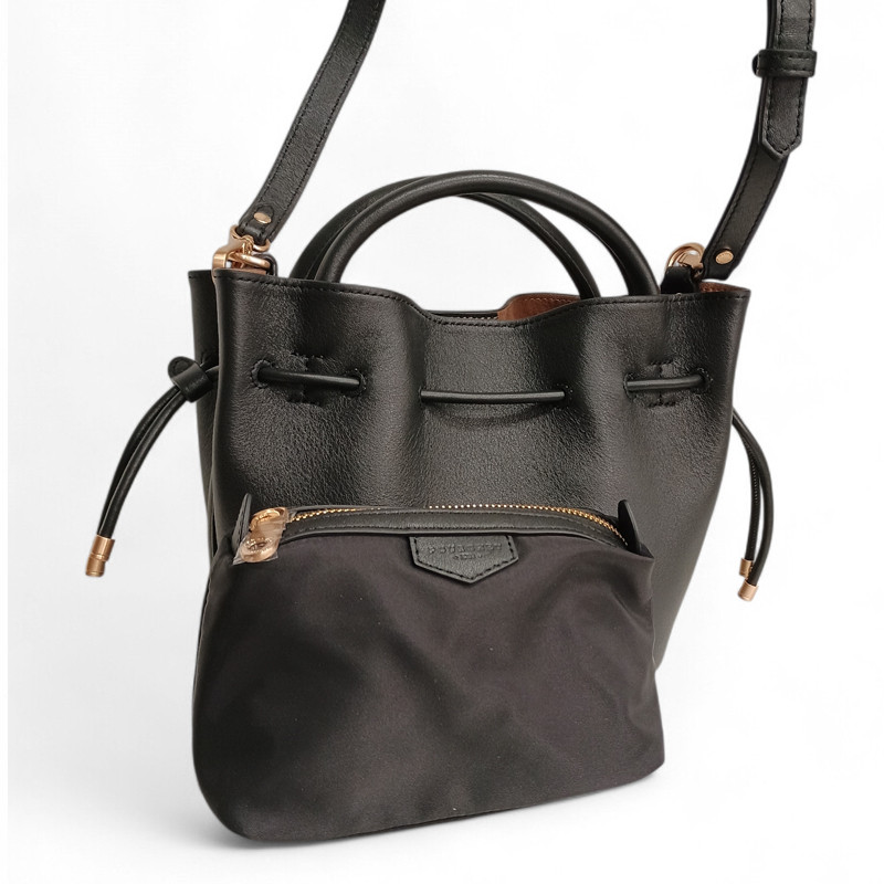 Petit sac bourse POURCHET en cuir de vachette 26001, couleur noir pochon