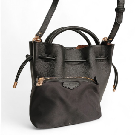 Petit sac bourse POURCHET en cuir de vachette 26001, couleur noir pochon