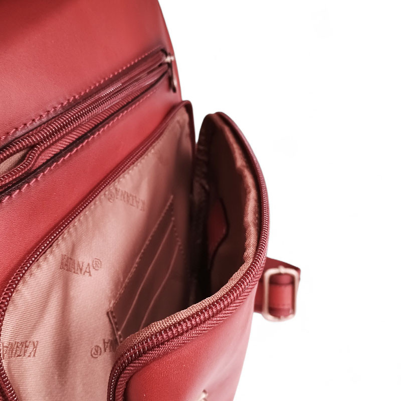KATANA Sac à dos PRESTIGE cuir rouge vue detail 2