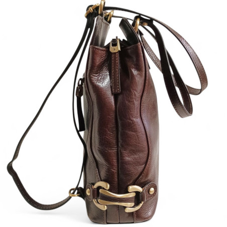 Sac a dos transformable épaule pour dame cuir KATANA 82612 chocolat coté