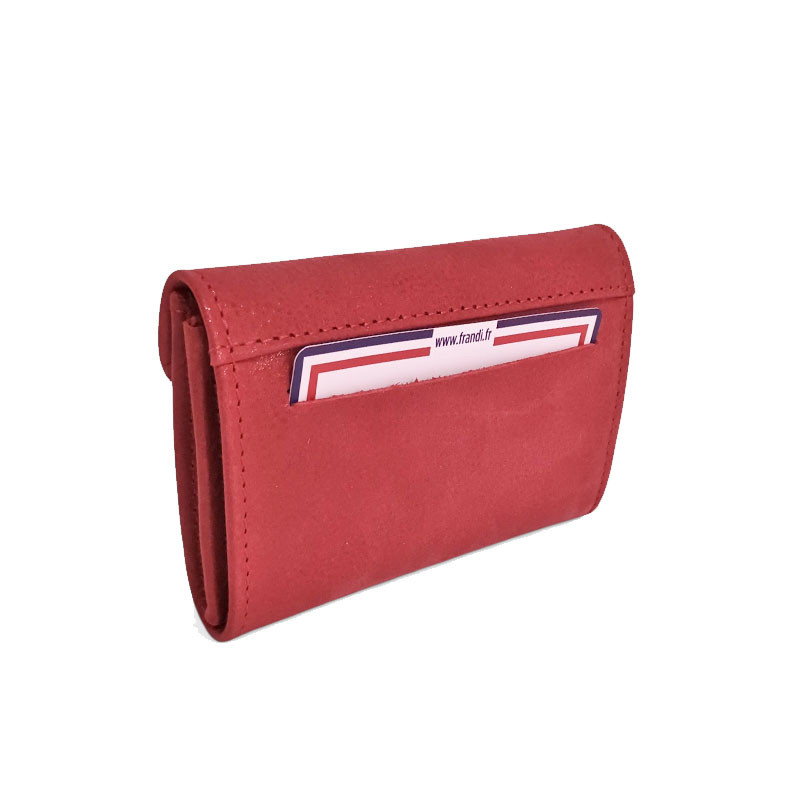 Petit porte monnaie FRandi Cuir Brillant rouge dos