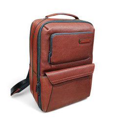 Sac a dos overnight cuir THE BRIDGE ligne Ludovico cognac face