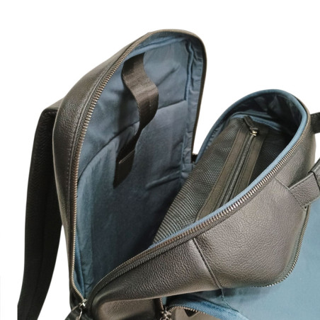 Sac à dos PICARD 1233 en cuir noir photo compartiment ordinateur