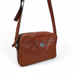 Sac  bandoulière homme Horizontal cuir 053104 marron face