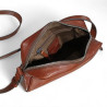 Sac  bandoulière homme Horizontal cuir 053104 marron ouvert