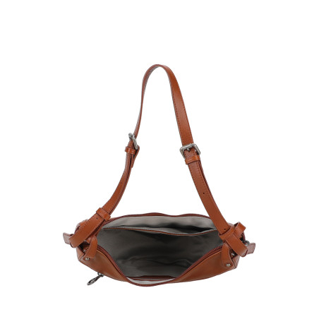 Sac demi lune Edith 123-58 marron ouvert