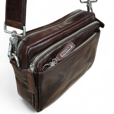 Sac homme Picard buddy 5028 marron chocolat côté