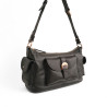 Sac baguette en cuir, à poches POURCHET 26016 noir coté