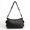 Sac baguette en cuir, à poches POURCHET 26016 noir dos