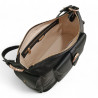 Sac baguette en cuir, à poches POURCHET 26016 noir interieur